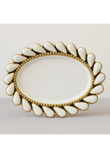 Fodis Mutfak Lüx Dikdörgen Kayık 35 25 Gold Altın Küçük