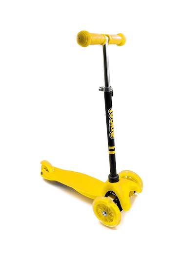 Led Işıklı 3 Tekerlekli Sarı Mini Scooter