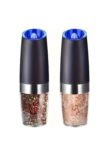Xuweiwei Siyah Usb Şarjlı Tuz Karabiber Değirmeni Seti - 2li Pratik Baharat Öğütücü