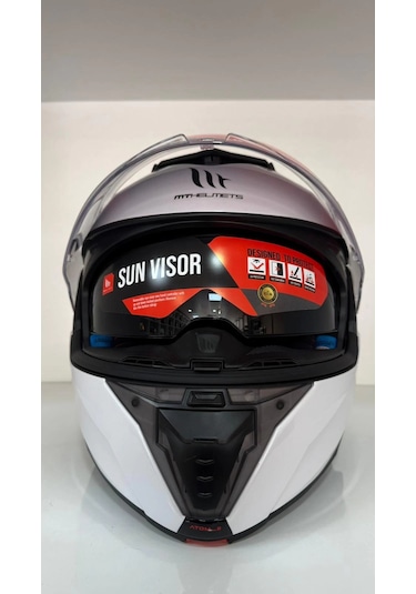 Mt Helmets Mt Atom 2 A11 Çene Açılır Motosiklet Kaskı Parlak Beyaz