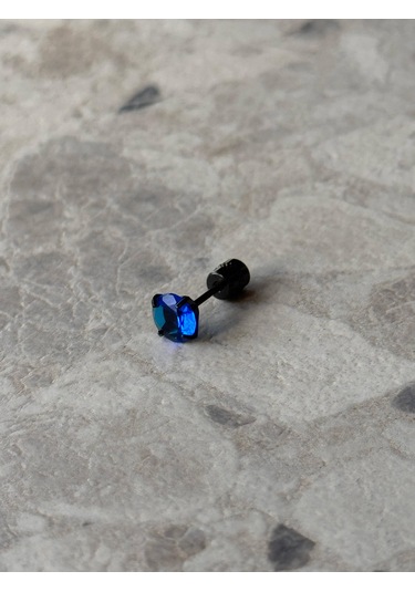 Mavi Paslanmaz Siyah Çelik Zirkon Taşlı Vidalı Yeşil Crystal Unis