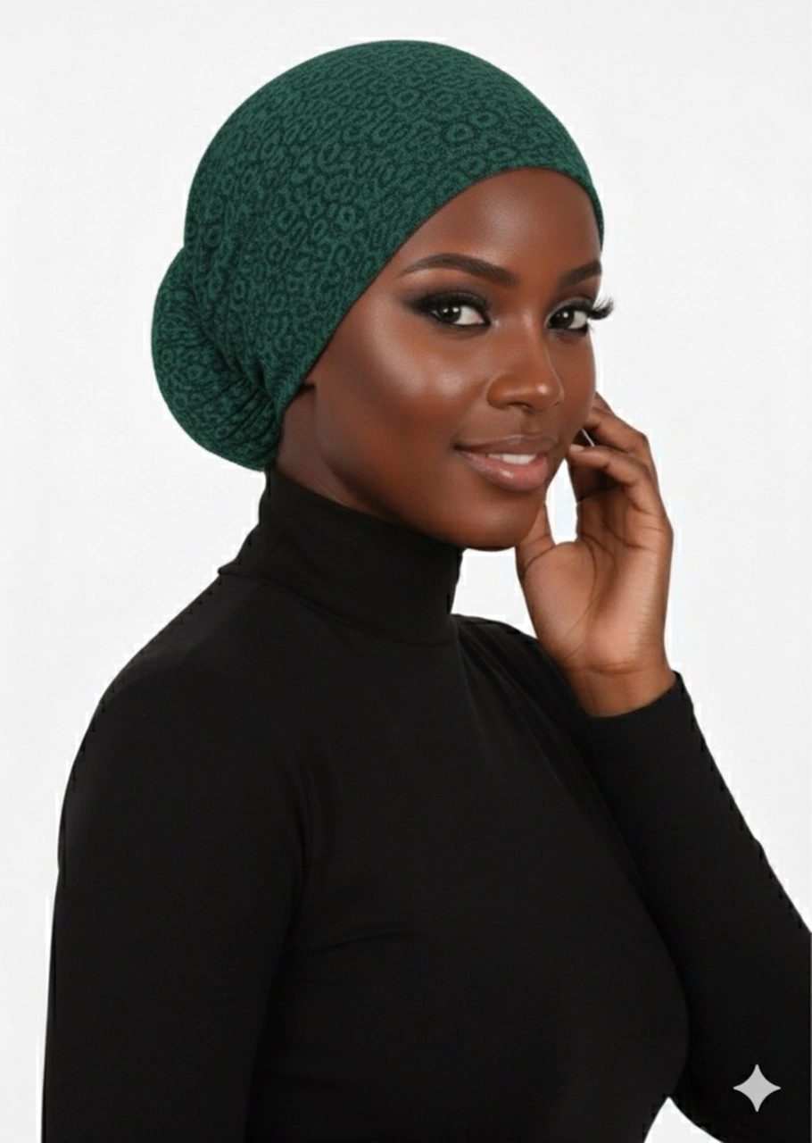 Topuzlu Brokar Hürrem Rengi Hazır Türban Tesettür Bone Hürrem