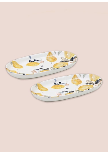 The Mia Limoncello Oval Servis 2li 26 Cm Lmn023 Çok Renkli