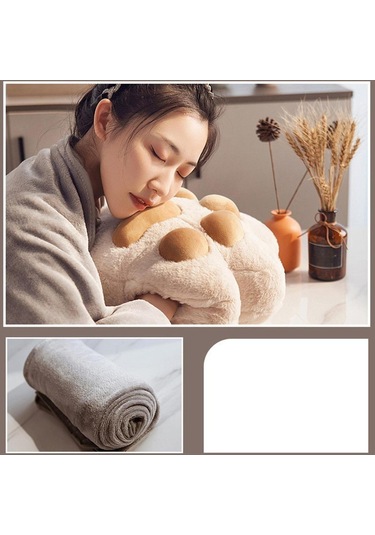 Suntek Kedi Pençesi Yastık Battaniye Sevimli  Açık Kahverengi