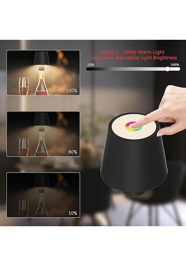 Ruicoo Şarap Şişesi Şeklinde Dokunmatik Rgb Led Lamba - 4000mah Pilli, Taşınabilir Ve Su Geçirmez Kırmızı