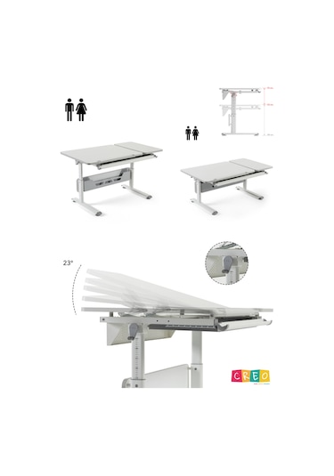 Vega Simple Yükseklik Ayarlı Antrasit Ahşap Masa, Ofis Ve Bilgisayar Masası, Modern Çalışma Masası Antrasit