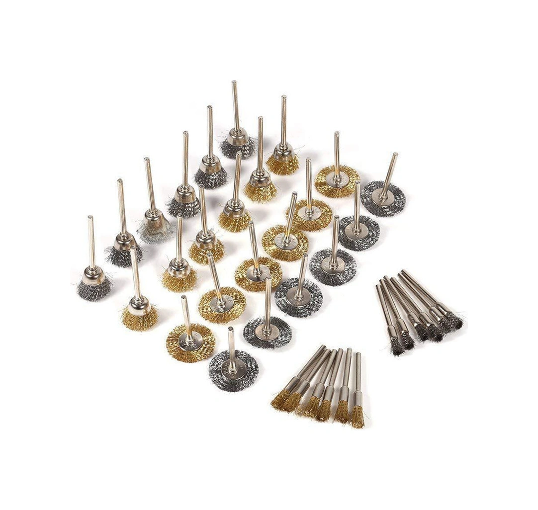 Mufunye 45 Parça Altın Tel Fırça Seti: Elektromanyetik Taşlama İçin Mini Tel Tekerlek, Pas Kaldırma Ve Metal Yüzey Polishing Aletleri