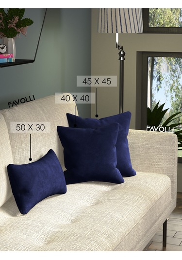 Br Favolli Kadife Dokulu Karanlık Mavi Kırlent Kılıfı Dream Serisi Punch Için Uygun Gizli Fermuar Karanlık Mavi