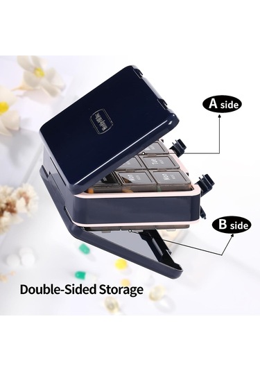 Günde 3 Kez Hap Kutusu, Haftalık Hap Kutusu Ilaç Organizatörü Kutusu, Seyahat Çift Taraflı 7 Günlük Yedeklemeli Bir Kutu 44719333