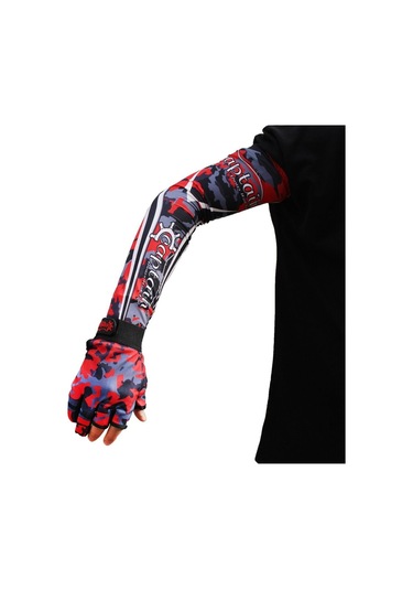 Captain Fisherman Style Camo Red Set Cap+eldiven+kolluk+buff Kırmızı