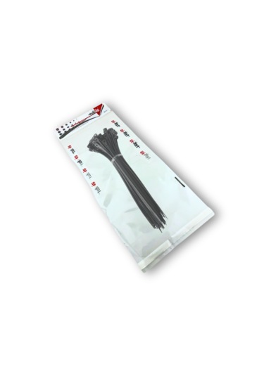 Plastik Kablo Bağı Klipsi Cırt Kelepçe 300 Mm X 4.8 Mm Siyah 50 Adet Siyah