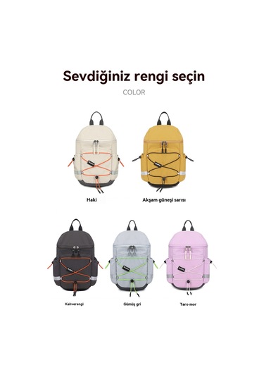 Hafif Açık Hava Sırt Çantası Nefes Alabilen Katmanlı Dağcılık Sırt Çantası Gri