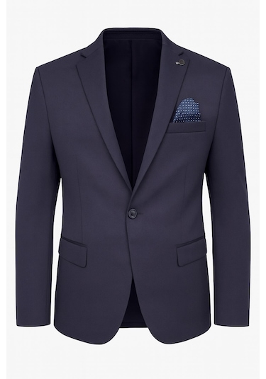Erkek İtalyan Kesim Tek Düğmeli Blazer Ceket Klasik Ve Modern Şıklık Lacivert