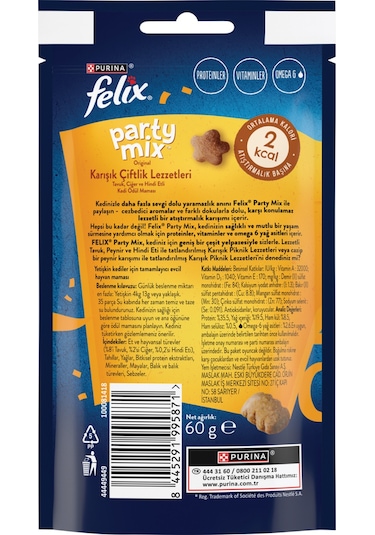 Felix Party Mix Karışık Kedi Ödül Maması 32li