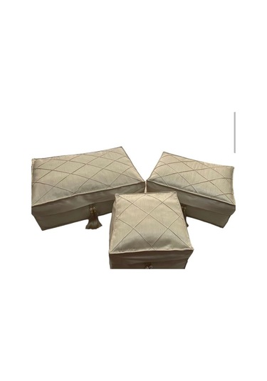 Hurç Seti Üçlü Takım Nervürlü Bej