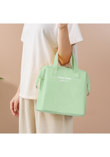 Shineyee Yeşil Isı Ve Soğuk Saklama Çantası, Oxford Kumaş + Alüminyum Folyo, 23x14x24cm, El Tutturabilir, Çalışma/okul İçin Büyük Kapasite, Mavi Paket Stili Yeşil