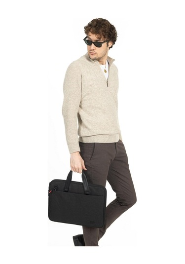 Necati Çanta Macbook Organizer Laptop Evrak Çantası 15.6 & 16 Inç Siyah-1643 Siyah