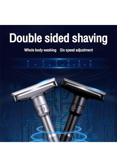 Valkyrie Metal Ayarlanabilir Manuel Geleneksel Tıraş Bıçağı Siyah + Jilet 5'li