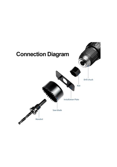 11 Adet Delik Testeresi Takımı Karbon Çelik Metal Daire Elektrikli Matkap Delik Kesici