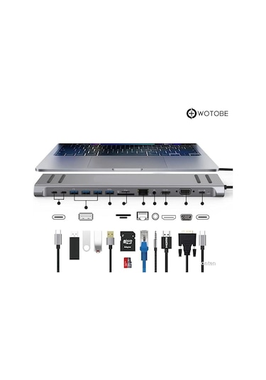Pc Macbook Uyumlu 14'ü 1 Arada Type-c Multifonksiyonel Dönüştürücü Hub