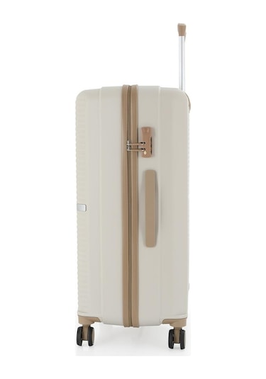 Mçs 3lü Set Kırılmaz Silikon Seyahat Valizi Bavulu V374 Kemik/şampanya Bej