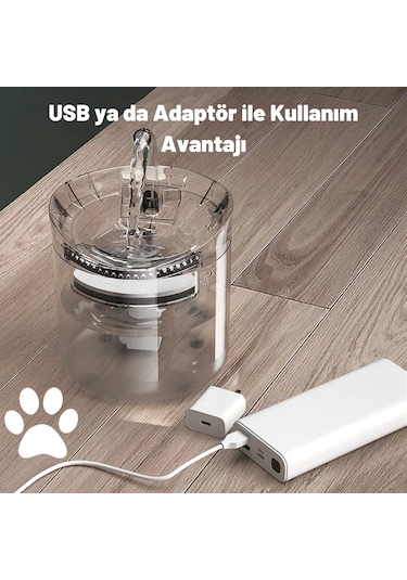 Dailylink Kedi Köpek için Sessiz Otomatik Su Pınarı 2 L