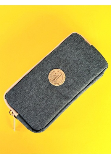 Rlx-147 Keten İki Gözlü Kalemlik Kalem Kutusu Kalemlik Lacivert Beyaz