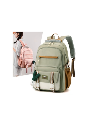 Mufunye Genç Stili Pratik Nylon Sırt Çantası - Büyük Kapasite, Çok Bölmeli, Ayarlanabilir Askı Beyaz, Soğan Aksesuarı Çok Renkli