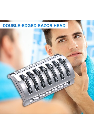Moveevo Güvenli Tıraş Başlığı Açık Taraklı Başlık Çift Ağızlı Tıraş Başlığı