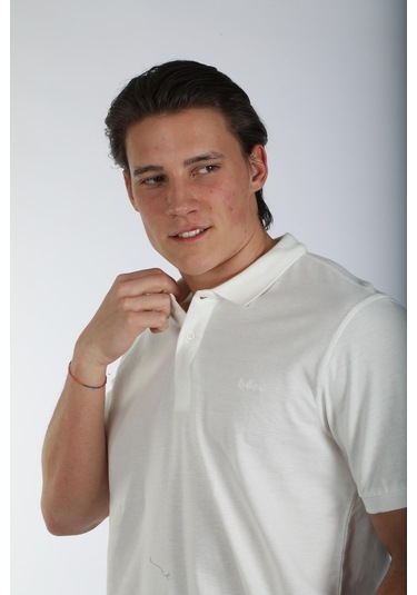 Lee Cooper Twins 1 Erkek %100 Pamuk Pike Polo Yaka T-shirt Ekru-17941 Ekru
