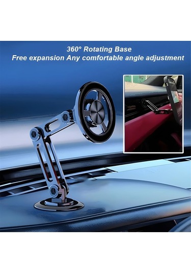 Soulader 360 Derece Dönebilen Manyetik Araç İçi Telefon Tutucu - Evrensel Uyumlu, Güçlü Yapışkanlı Kırmızı