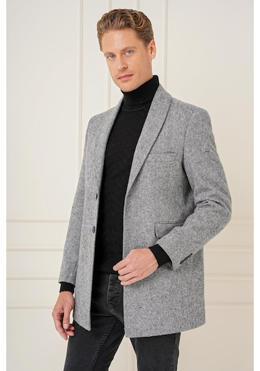 Ka 084 Slim Fit Gri Spor Kaban Gri