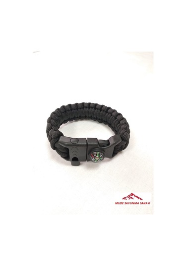Paracord Bileklik Siyah Çok Renkli