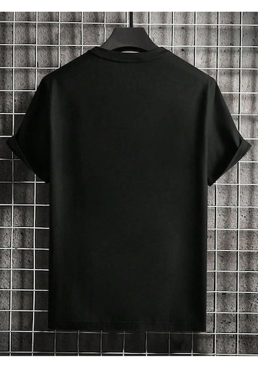 Respect T-shirt - Siyah Baskılı Oversize Bisiklet Yaka Kısa Kol Tişört Siyah