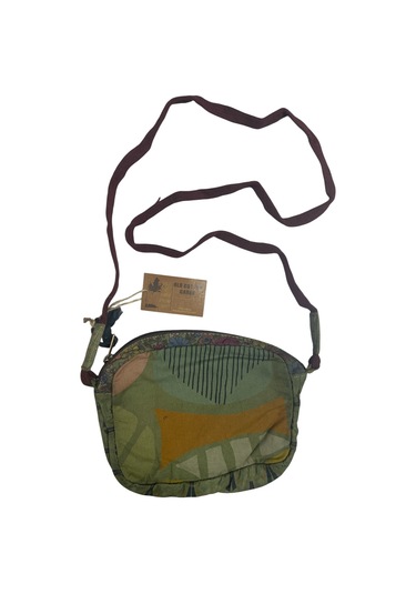 Vintage Salaş Renkli Küçük Boy Uzun Askılı Günlük Çapraz Postacı Omuz Çantası 22 Cm X 15 Cm Sarı - Haki