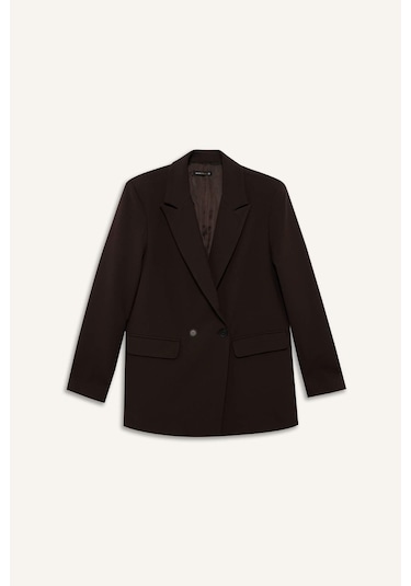 Defacto - Oversize Blazer Ceket E7732AX25AU Kahve