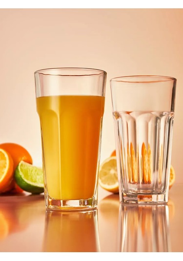 Pasabahce 365 Ml Cam Bardaklar 2'li Set, Kırma Desenli, Yüksek Tasarım 168635344 Beyaz