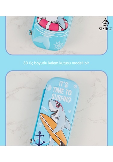 Büyük Kapasiteli İlkokul Ve Ortaokul Çok Katmanlı Çizgi Film Kalem Kutusu Sarı