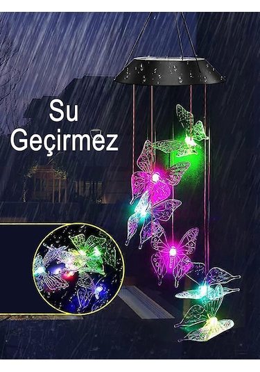 Greentech Güneş Enerjili Renk Geçişli Kristal Kelebek Aydınlatma / GT-SL08