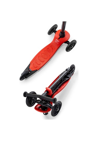 Wellgro Turbo 3 Tekerli Yükseklik Ayarlı Scooter, Kırmızı Kırmızı