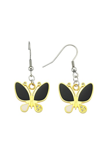 18K 3Mıc Altın Kaplama Locher'S Kelebek Swarovski Altın