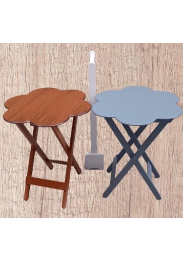 1448bng90100çanta Zigon Sehpa Papatya Model İkili Takım Ahşap Mdf Ceviz Ve Gri Renk El Yapım