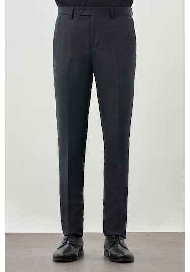 Lacivert Düz Gabardin Esnek Yan Cep Slim Fit Classic Pantolon 1003245209 219 Lacivert