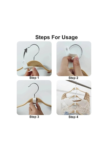 Beyaz 50 Adet Elbise Askısı Genişletici Klipler Uzay Tasarrufu Konektörü Kanca Basamaklı Askılar Kanca Ev Dolap Depolama Raf Organizasyonu 10 Beyaz