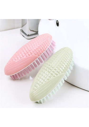 Fosenze Yeşil Makyajlı Yumuşak Tüylü Temizleme Fırçası - Ev Kullanıma Uygun Ayakkabı Ve Giyim Temizleyici - Çok Fonksiyonlu Mısır Şekilli El Fırçası