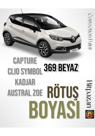 Renault 369 Uyumlu - Metalik Buz Beyazı - Profesyonel Rötüş Boyası - Taş Izi Ve Çizik Giderici