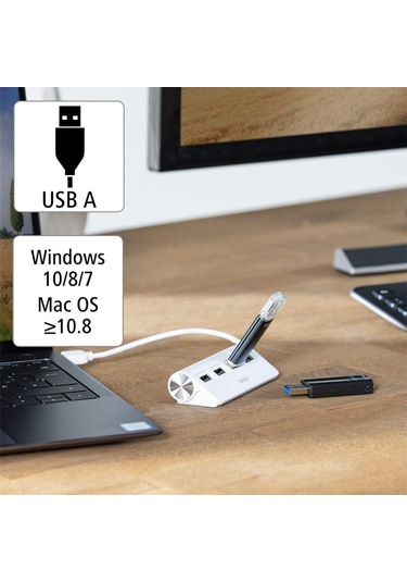 Usb Hub, 4 Ports, Usb 2.0, 480 Mbit/s, Beyaz