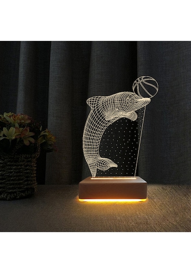 Doğumgünü Hediyelik Lamba Yunus Tasarımlı Masa Lambası Çocuk Odası Lamba