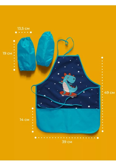 Vse Na Mestah Dinozor Desenli Resim Önlüğü Ve Kolçakları 253026445