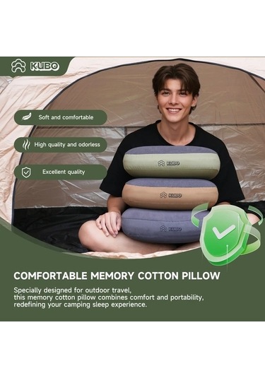 Trendooze Yeşil Gri Kamp Yastığı, Gri Destekli, Seyahat Ofis, Gri Renk, Kcampçılık Uygun Gri